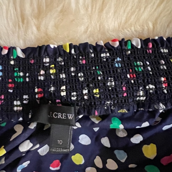 J.Crew Cotton Short Sleeve Cotton Top. Blue with pattern. Size 10. Never worn. - Picture 3 of 3